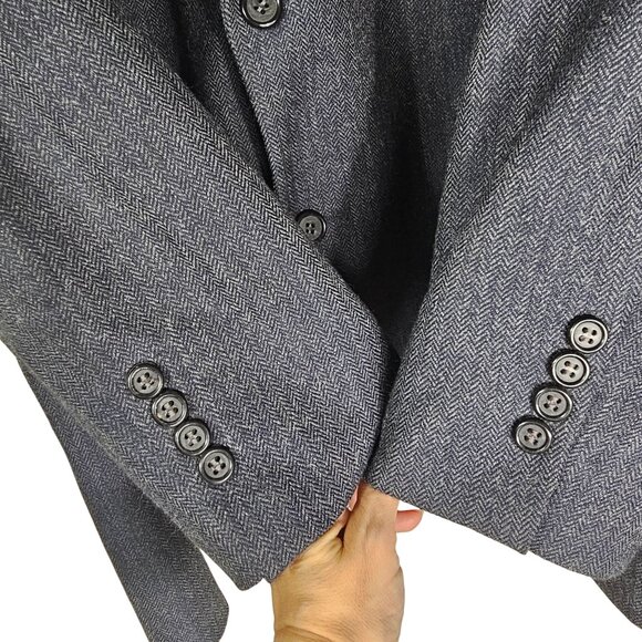 Brooks Brothers Lambswool/Alpaca Herringbone Blazer 42R Gray Quiet Luxury USA - Picture 13 of 15